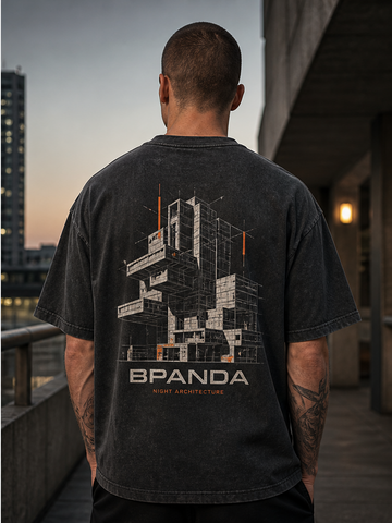 BPANDA Night Architecture T-Shirt – male model back view