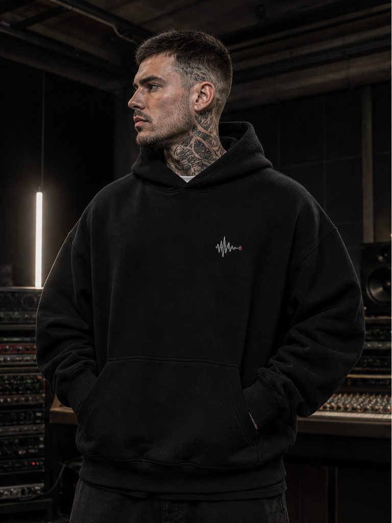 BPANDA Frequency Dept Hoodie – male model front view