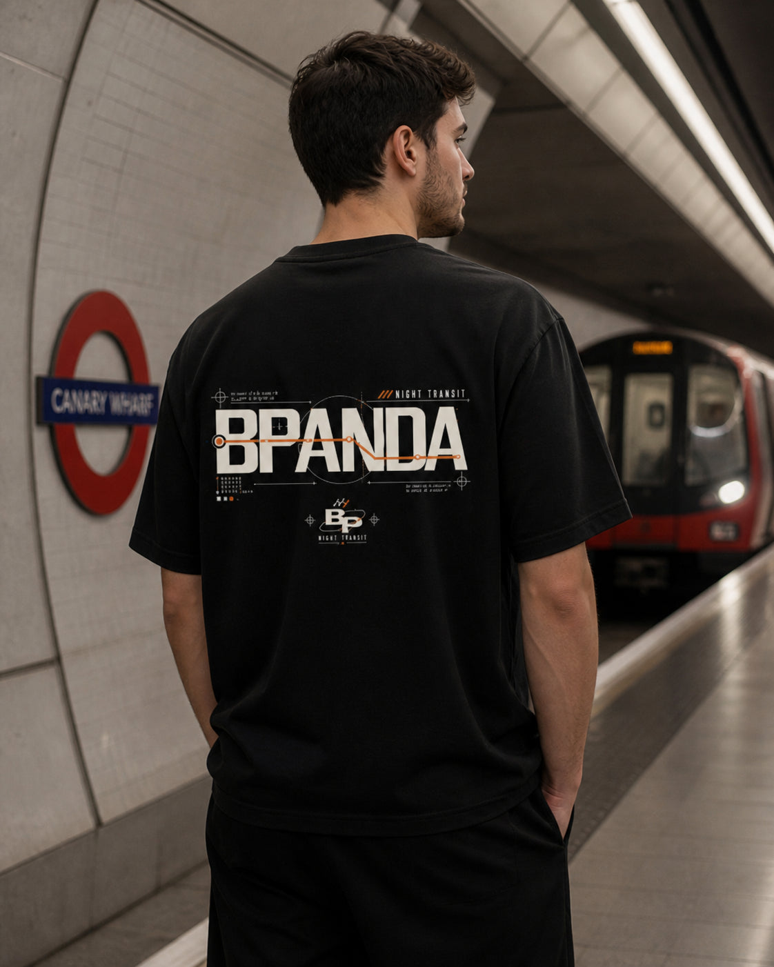 Male model wearing BPANDA Concrete Signal Heavyweight T-Shirt